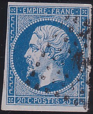  Napolon unperforated Yvert # 14 ,  PANE D2 POSITION 83 -  - N° 8 - 