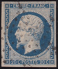  Napolon unperforated Yvert # 14 ,  PANE D2 POSITION 83 -  - N° 17 - 