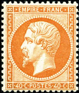 Etude  du planchage du timbre Napoléon dentelé n°23