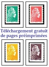 Pages préimprimées pour album de timbres