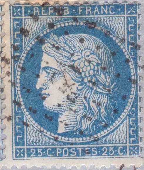 n°60B 140D5R type III (1er timbre) sur lettre du 24 mars 1874