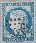 n°60B 065G4R 2ème état (2ème timbre) sur lettre du 8 janvier 1874