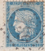n°60B 137D5R type III (2ème timbre) sur lettre du 17 mai 1874