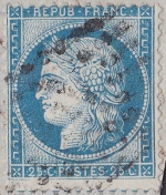 n°60B 137D5R type III (3ème timbre) sur lettre du 2 février 1874