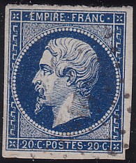  Napol�on unperforated Yvert # 14 ,  PANE D2 POSITION 76 - 2�me �tat - N° 2 - 
