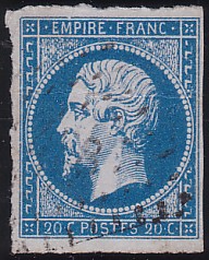  Napol�on unperforated Yvert # 14 ,  PANE D2 POSITION 76 - 7�me �tat - N° 8 - 