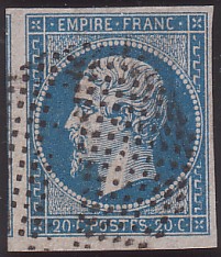  Napol�on unperforated Yvert # 14 ,  PANE D2 POSITION 77 - 3�me �tat - N° 5 - 