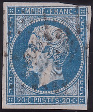 Napol�on unperforated Yvert # 14 ,  PANE D2 POSITION 78 - 5�me �tat - N° 6 - 