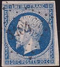  Napol�on unperforated Yvert # 14 ,  PANE D2 POSITION 84 - 2�me �tat - N° 5 - 