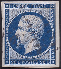  Napol�on unperforated Yvert # 14 ,  PANE D2 POSITION 87 - 2�me �tat - N° 3 - 