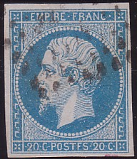  Napol�on unperforated Yvert # 14 ,  PANE D2 POSITION 87 - 3�me �tat - N° 4 - 