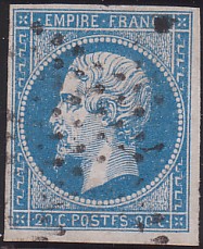  Napol�on unperforated Yvert # 14 ,  PANE D2 POSITION 87 - 4�me �tat - N° 6 - 