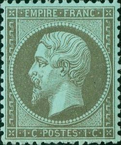 Etude  du planchage du timbre Napoléon dentelé n°19