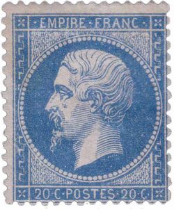 Etude  du planchage du timbre Napoléon dentelé n°22